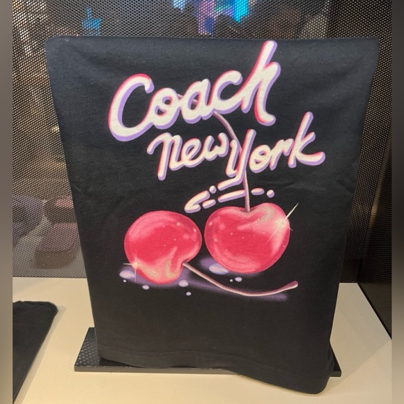 🍒 Coach Airbrushed Cherry Print Silk Bandana - Picture 3 of 4